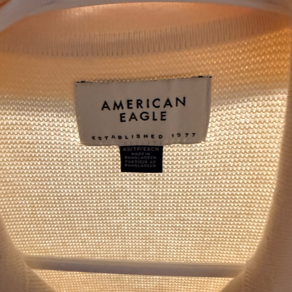 American Eagle Outfitters Cream Casual Button Down Shirt
